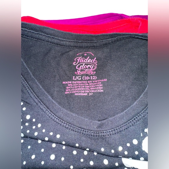 Faded Glory bundle of 3-pcs Girls long sleeves top size Large (10-12) - Picture 5 of 10